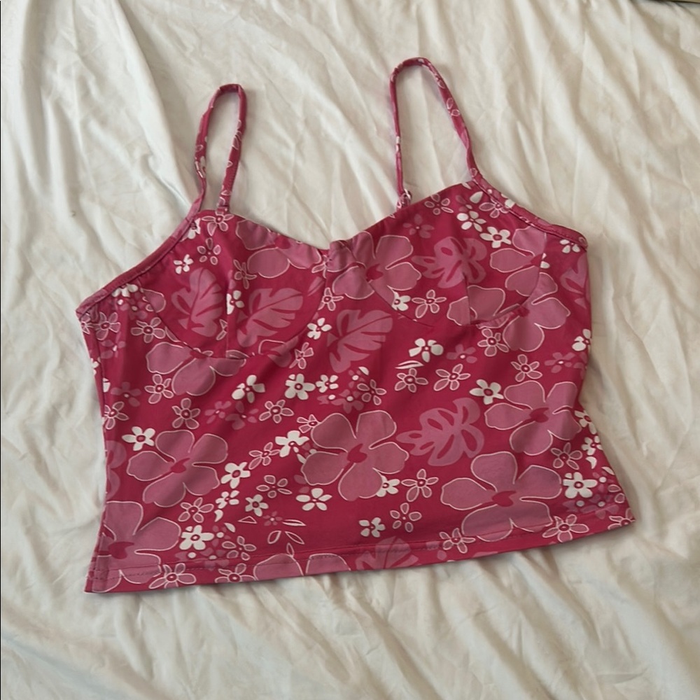 SHEIN Pink Floral Tank Top